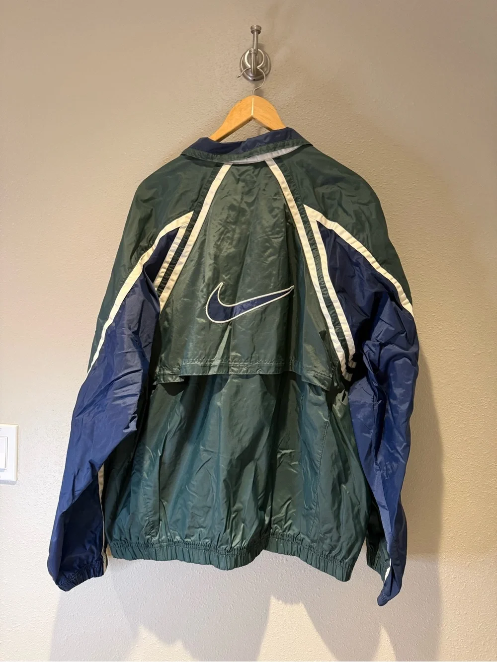 Vintage Nike Swoosh Full Zip Colorblock Windbreaker Jacket Size XL